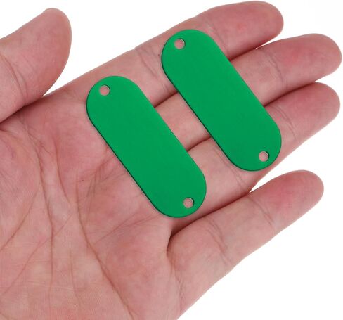 Rebower Aluminum Blank Tags Engraving Metal Stamping Blanks,[for Number Tag, Dog Tag,Pendant Decoration] - 2 x 0.74 Inch/Black / 25 Pcs in Saudi Arabia