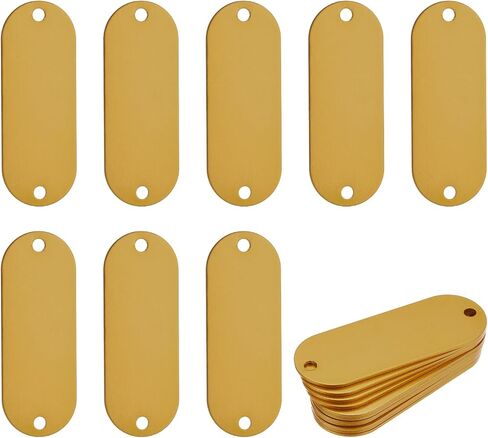 Rebower Aluminum Blank Tags Engraving Metal Stamping Blanks,[for Number Tag, Dog Tag,Pendant Decoration] - 2 x 0.74 Inch/Black / 25 Pcs in Saudi Arabia