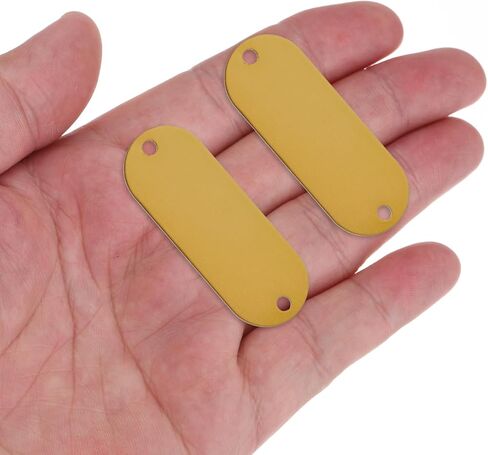 Rebower Aluminum Blank Tags Engraving Metal Stamping Blanks,[for Number Tag, Dog Tag,Pendant Decoration] - 2 x 0.74 Inch/Black / 25 Pcs in Saudi Arabia