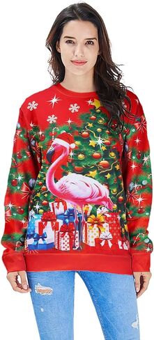 Women Ugly Christmas Sweatshirt Long Sleeve Shirts O-neck Pullover in Kuwait