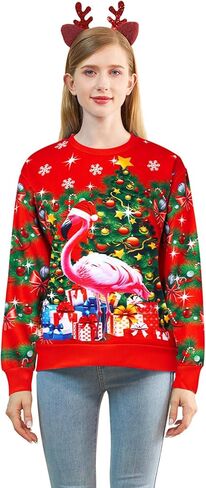 Women Ugly Christmas Sweatshirt Long Sleeve Shirts O-neck Pullover in Kuwait