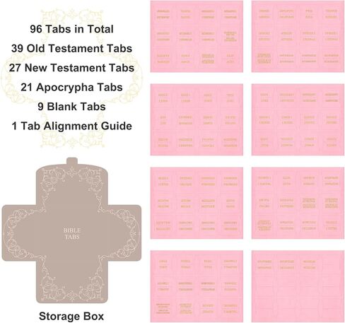 RETTACY Bible Tabs, Leather Bible Tabs, Large Size, Bible Tabs for Men, Bible Study Supplies, 66 Bible Tabs for Old and New Testament, Additional 21 Tabs for Apocrypha, 9 Blank Tabs (Brown) in Kuwait