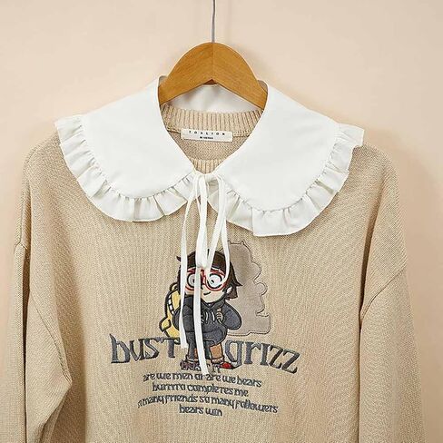 canjoyn Embroidery Collar Shawls Detachable Faux Collar Lace Neckline Collar Fake Collar Short Poncho Capelet for Womens in Saudi Arabia