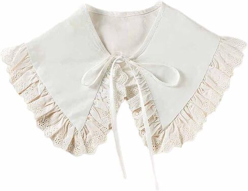 canjoyn Embroidery Collar Shawls Detachable Faux Collar Lace Neckline Collar Fake Collar Short Poncho Capelet for Womens in Saudi Arabia