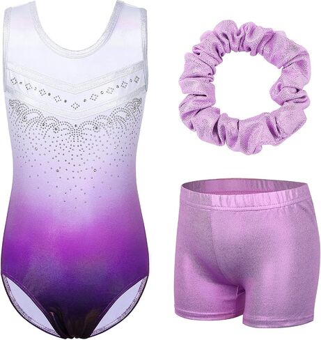 BAOHULU Leotards for Girls Gymnastics Embroidery Glitter Tumbling Dance Shorts Bottom in Saudi Arabia