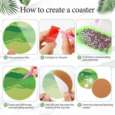 EWJRNSF 8 PCS Diamond Art Coasters Kit, Small Diamond Painting Coasters, Fall Butterfly Diamond Art Kits for Adults Beginners, Arts and Crafts Supplies Item Sets with Holder in Kuwait