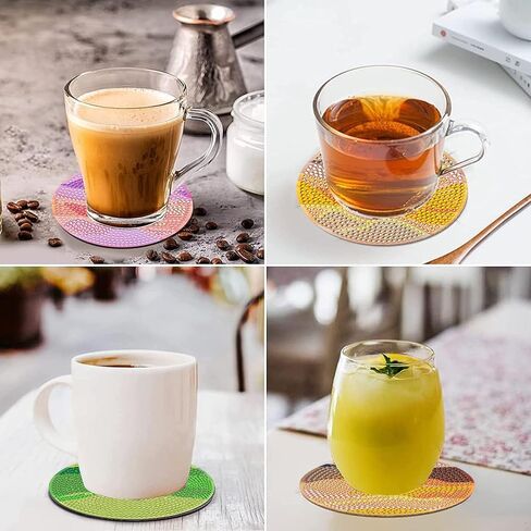 EWJRNSF 8 PCS Diamond Art Coasters Kit, Small Diamond Painting Coasters, Fall Butterfly Diamond Art Kits for Adults Beginners, Arts and Crafts Supplies Item Sets with Holder in Kuwait