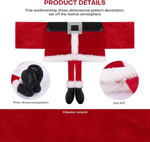 ANMINY 4PCS Christmas Chair Sashes Decorative Stretchy Xmas Back Covers Dining Chair Slipcovers Red Santa Claus Belt Buckle Bands for Holiday Season Wedding Party Decoration Photography - Santa's Belt in Saudi Arabia