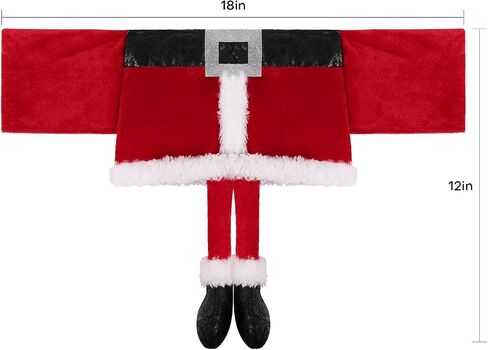 ANMINY 4PCS Christmas Chair Sashes Decorative Stretchy Xmas Back Covers Dining Chair Slipcovers Red Santa Claus Belt Buckle Bands for Holiday Season Wedding Party Decoration Photography - Santa's Belt in Saudi Arabia