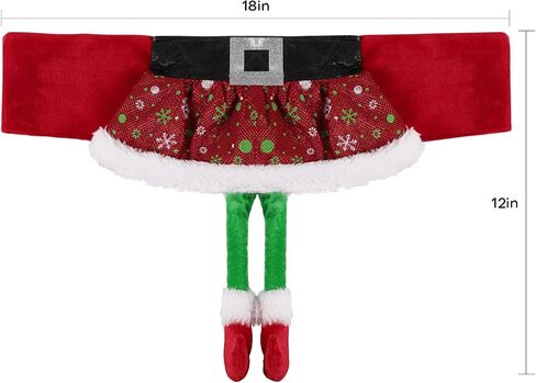 ANMINY 4PCS Christmas Chair Sashes Decorative Stretchy Xmas Back Covers Dining Chair Slipcovers Red Santa Claus Belt Buckle Bands for Holiday Season Wedding Party Decoration Photography - Santa's Belt in Saudi Arabia
