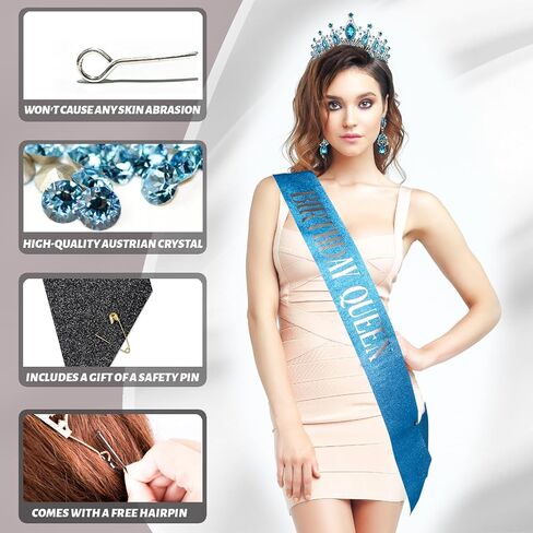princess tiara，birthday princess gold crown for women，prom queen sash and tiara set， gothic tiaras，belle girl aurora crowns， princess adult woman, black swan in Kuwait