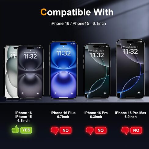 عبوتان من واقي شاشة الخصوصية غير اللامع لهاتف iPhone 16 Pro مقاس 6.3 بوصة مع أداة التثبيت، تغطية كاملة مضادة للتجسس ومضادة للوهج 9H من الزجاج المقوى، متوافق مع الجزيرة الديناميكية، صديق للحافظة in Kuwait