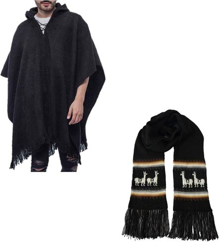 معطف بغطاء رأس من الألبكة الأصلية من جامبوا + وشاح الألبكة الدافئ in Kuwait