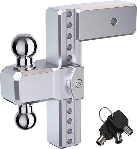 3" Receiver Aluminum Trailer Hitch, 10" Rise/Drop Trailer Hitch Ball Mount Heavy Duty Dual-Balls (2" & 2-5/16") - 21,000 lbs Towing Capacity in Saudi Arabia