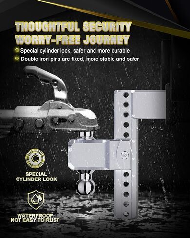 3" Receiver Aluminum Trailer Hitch, 10" Rise/Drop Trailer Hitch Ball Mount Heavy Duty Dual-Balls (2" & 2-5/16") - 21,000 lbs Towing Capacity in Saudi Arabia