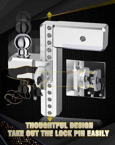 3" Receiver Aluminum Trailer Hitch, 10" Rise/Drop Trailer Hitch Ball Mount Heavy Duty Dual-Balls (2" & 2-5/16") - 21,000 lbs Towing Capacity in Saudi Arabia
