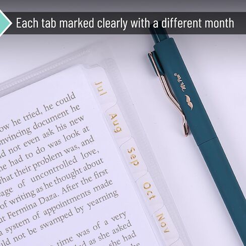 Mr. Pen- Monthly Dividers for Planner, 12 tab dividers, A7 Binder Dividers with Tabs 12 Months, 6 Ring Binder Tabs dividers, A7 Binder Inserts, A7 Planner Inserts, Monthly Tabs in Saudi Arabia