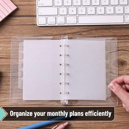 Mr. Pen- Monthly Dividers for Planner, 12 tab dividers, A7 Binder Dividers with Tabs 12 Months, 6 Ring Binder Tabs dividers, A7 Binder Inserts, A7 Planner Inserts, Monthly Tabs in Saudi Arabia