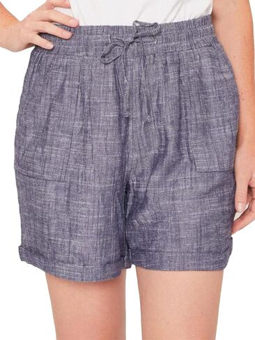 Royalty by YMI Royalty for Me Women's Linen Lounge Shorts with Elastic Waistband in Saudi Arabia