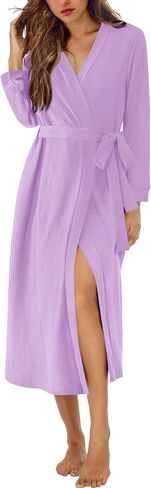 Ekouaer Waffle Robes for Women Long Knit Bathrobe Lightweight Kimono Spa Robe Soft Loungewear with Pockets S-XXL in Saudi Arabia