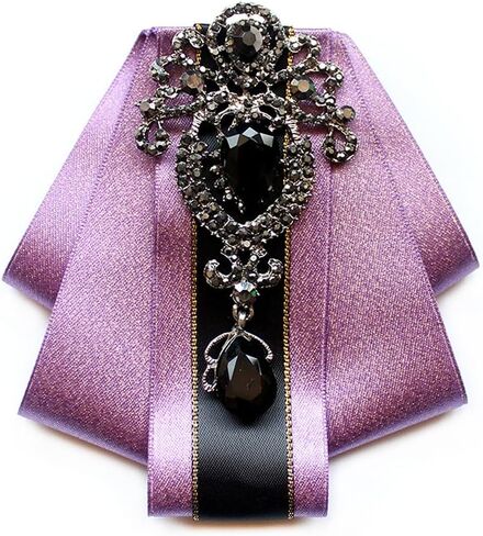 Retro British Rhinestone Pre-tied Adjustable Bow Tie Brooch for Men Necktie Bownot Sparkling Satin Ribbon Bow Tie in Kuwait