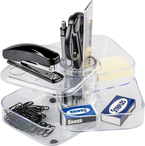 JAM Paper Desk Organizer Supply Set - 5 x 5 x 5 - Round - Clear - Sold Individually in Kuwait
