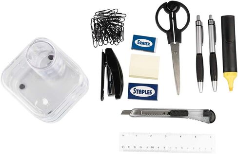 JAM Paper Desk Organizer Supply Set - 5 x 5 x 5 - Round - Clear - Sold Individually in Kuwait