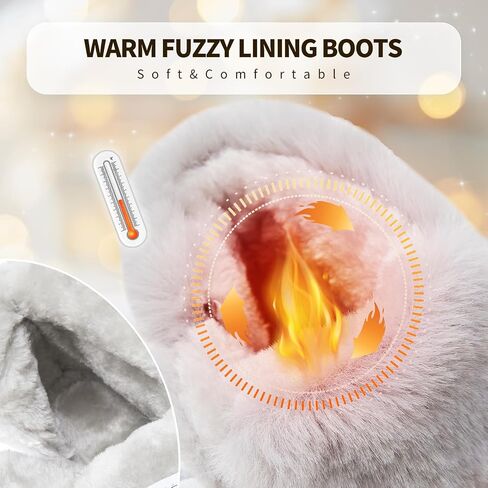 hash bubbie Women's Winter Boots Ankle Booties for Women Warm Fuzzy Boots Lace up PU Leather Snow Boots with Zipper in Saudi Arabia