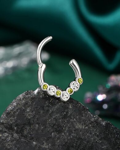 خواتم حاجز متعددة الألوان من COCHARM 16 جرام على شكل حرف V أطواق حاجز 8 مم مجوهرات حاجز لون متناوب للنساء لذيذ ثقب الحاجز مزيج اللون أقراط Daith 16 جرام مجوهرات Daith in Saudi Arabia