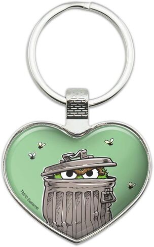 GRAPHICS & MORE Sesame Street Trash Can Oscar the Grouch Keychain Heart Love Metal Key Chain Ring in Saudi Arabia
