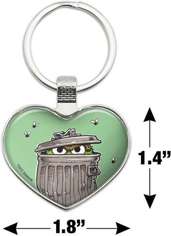 GRAPHICS & MORE Sesame Street Trash Can Oscar the Grouch Keychain Heart Love Metal Key Chain Ring in Saudi Arabia