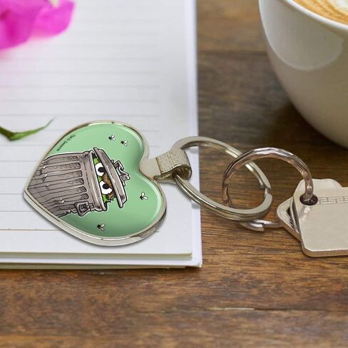 GRAPHICS & MORE Sesame Street Trash Can Oscar the Grouch Keychain Heart Love Metal Key Chain Ring in Saudi Arabia
