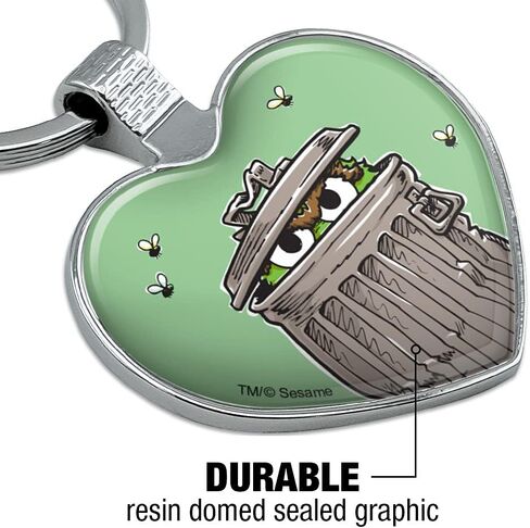 GRAPHICS & MORE Sesame Street Trash Can Oscar the Grouch Keychain Heart Love Metal Key Chain Ring in Saudi Arabia