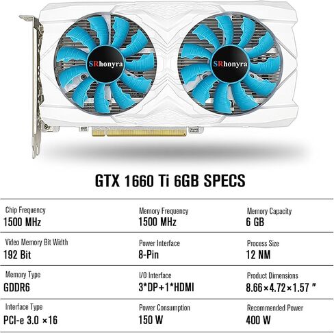 GeForce GTX 1660 Super 6GB Graphics Card GDDR6 192 Bit PCI-e 3.0 x16 4 Monitors Video Card Support DirectX 12 OpenGL4.5 HDMI and 3*DisplayPort 1.4a in Saudi Arabia