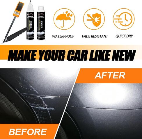 White Touch Up Paint For Cars, Automotive White Car Paint Pen Scratch Repair Two-In-One Touch Up Paint, Premium Car Scratch Remover for Deep Scratches 0.4 fl oz (Pure White) in Kuwait