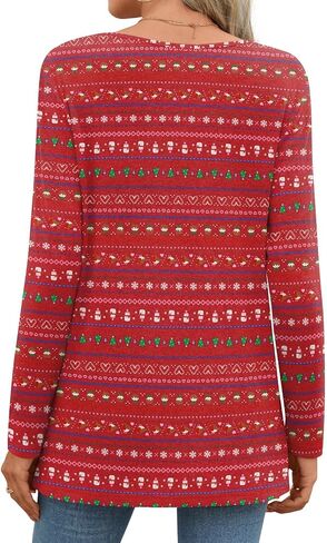 POPYOUNG 2024 Womens Fall-Winter Casual Long Sleeve Tunic Tops for Leggings Ladies Both Side Buttons Blouse in Saudi Arabia
