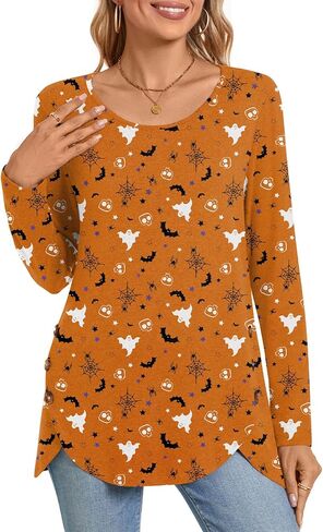 POPYOUNG 2024 Womens Fall-Winter Casual Long Sleeve Tunic Tops for Leggings Ladies Both Side Buttons Blouse in Saudi Arabia