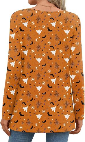 POPYOUNG 2024 Womens Fall-Winter Casual Long Sleeve Tunic Tops for Leggings Ladies Both Side Buttons Blouse in Saudi Arabia