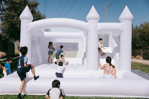 White Bounce House, Oxford Fabric White Bounce House Castle with Blower White Bounce House for Kids, Family, Wedding (13x13x12FT, Weddings) in Saudi Arabia