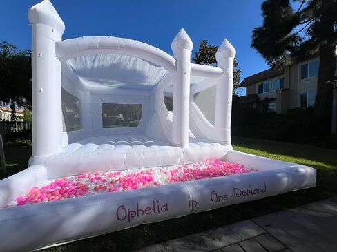 White Bounce House, Oxford Fabric White Bounce House Castle with Blower White Bounce House for Kids, Family, Wedding (13x13x12FT, Weddings) in Saudi Arabia