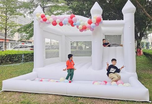 White Bounce House, Oxford Fabric White Bounce House Castle with Blower White Bounce House for Kids, Family, Wedding (13x13x12FT, Weddings) in Saudi Arabia