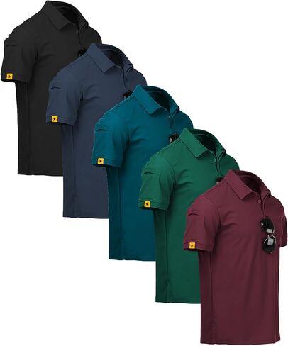 SCODI 5 Pack Mens Polo Shirts Short Sleeve Athletic Golf Polo Shirt for Men Casual Collared Summer Multipack T-Shirts in Saudi Arabia