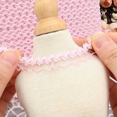 IDONGCAI Elastic Ruffle Lace Trim 10Yards 0.4Inch Stretch Narrow Ruffle Edge Lace Ribbon Black in Saudi Arabia