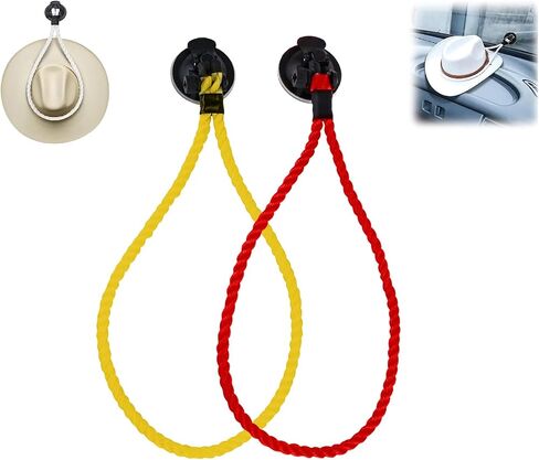2PCS Hat Mount, Car Cowboy Hat Holder with Suction Cup, Multifunctional Hat Holder Rack for Car/SUV/Trucks/Home (2 Pcs, Black+Grey) in Saudi Arabia