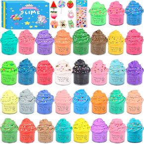 Butter Slime Kit 35 Pack, Mini Slimes Party Favors for Girls Boys, Soft and Non-Sticky, Goodie Bags Stuffers, Classroom Reward, Bulk Slime for Kids