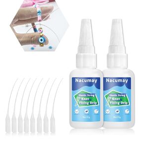 Bracelet Glue for Elastic String, 35g*2 Jewelry Glue for Elastic String Professional Elastic String Kont Fixing Drip, Keep Stretchy Bracelet String Stay Perfectly Tied for Jewelry Making Supplies