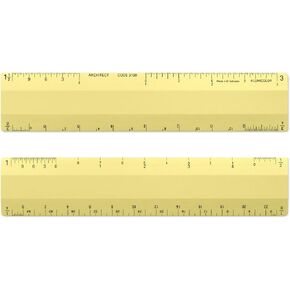 Alumicolor Architect 6 inch Ruler Scale w/ 4 Bevel for Drawing, Drafting & Engineering, Calibrations Divided by (1/8, 1/4), (1/2, 1), (3/8, 3/4), (3, 11/2), Silver