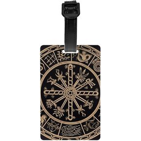 Magical Design Norse Runes Compass Prints Luggage Tags Travel Luggage Box Labels Personalised Trunk Tag Suitcase Identifier Baggage Name Tags