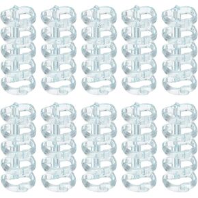 PATIKIL 5-Ring Binding Rings, 1.61"x 0.59" 10 Pack Plastic Round Loose-Leaf Rings Comb Folio Binder for Notebook Album and Office Supplies, Transparent Blue