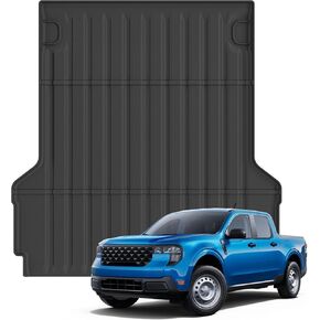 All Weather Truck Bed Mat Fit for Ford Maverick (Include Hybrid) 2025 2024 2023 2022 TPE Truck Bed Liner Maverick Accessories All Season Odorless Anti-Slip Black